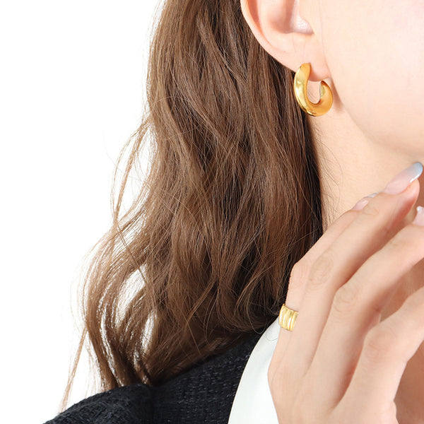Tiana Half Circle Hoop Earrings