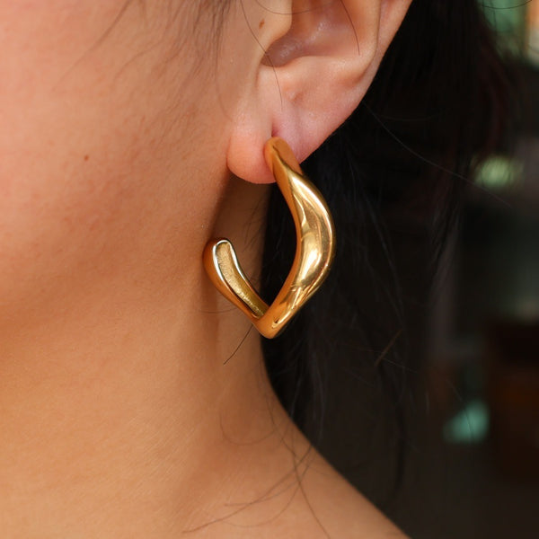 C-Shape Hoop Earrings