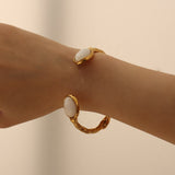 Luxury Stone Cuff Bracelet (white)