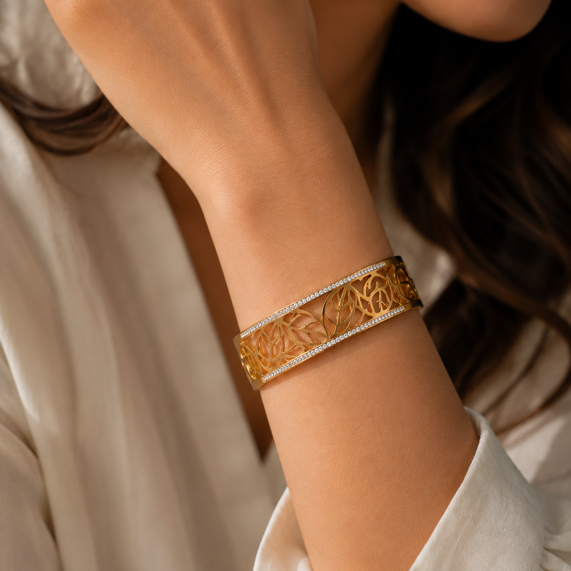 Majestic Studded Leaves Bracelet
