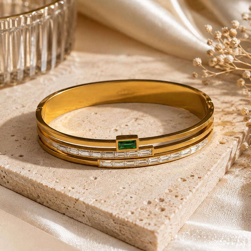 Emerald Cut Stone Bracelet