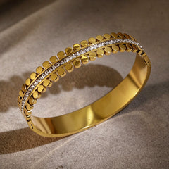 Cutwork Zircon Cuff Bracelet