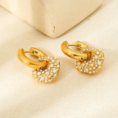 Square Pearl Hoop Earrings