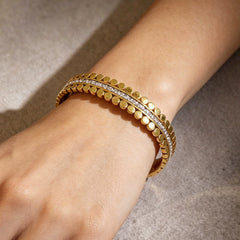 Cutwork Zircon Cuff Bracelet