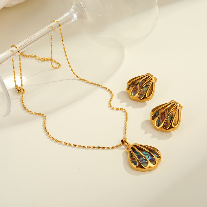 (SET) Sea Luxe Necklace & Earrings