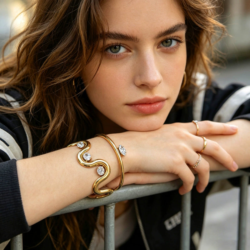 Studded Wavy Bracelet