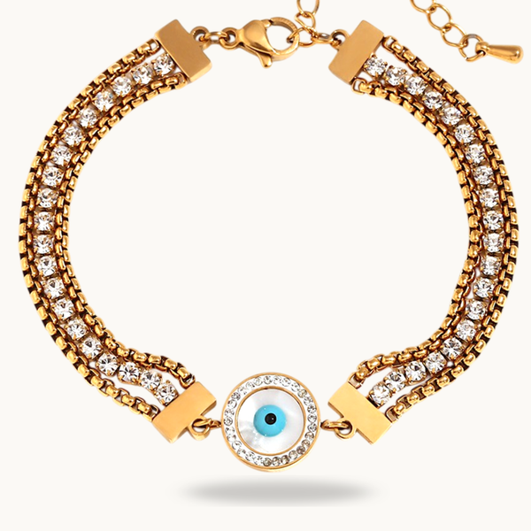 Evil Eye Studded Chain Bracelet