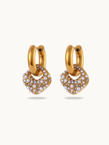 Square Pearl Hoop Earrings